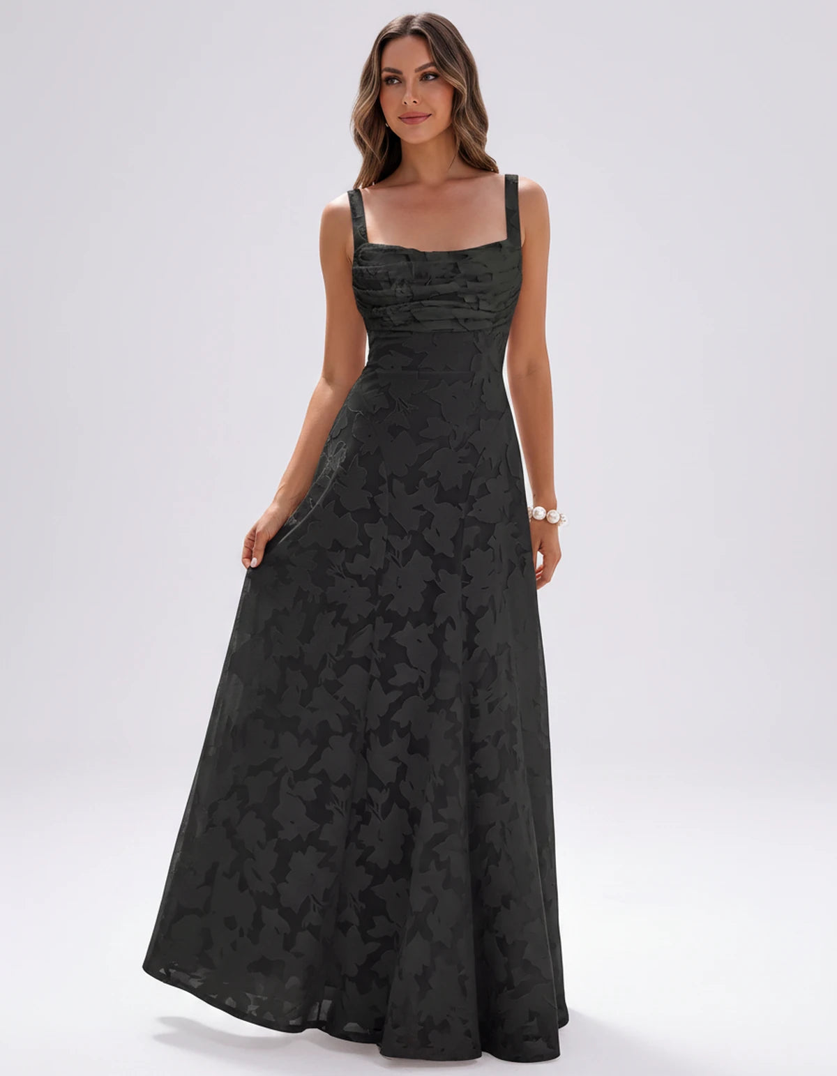Zephyrine Maxi Dresses — Black | SKU: RB-723142-black-2,RB-723142-black-4,RB-723142-black-6,RB-723142-black-8,RB-723142-black-10,RB-723142-black-12,RB-723142-black-14,RB-723142-black-16,RB-723142-black-16W,RB-723142-black-18W,RB-723142-black-20W,RB-723142-black-22W