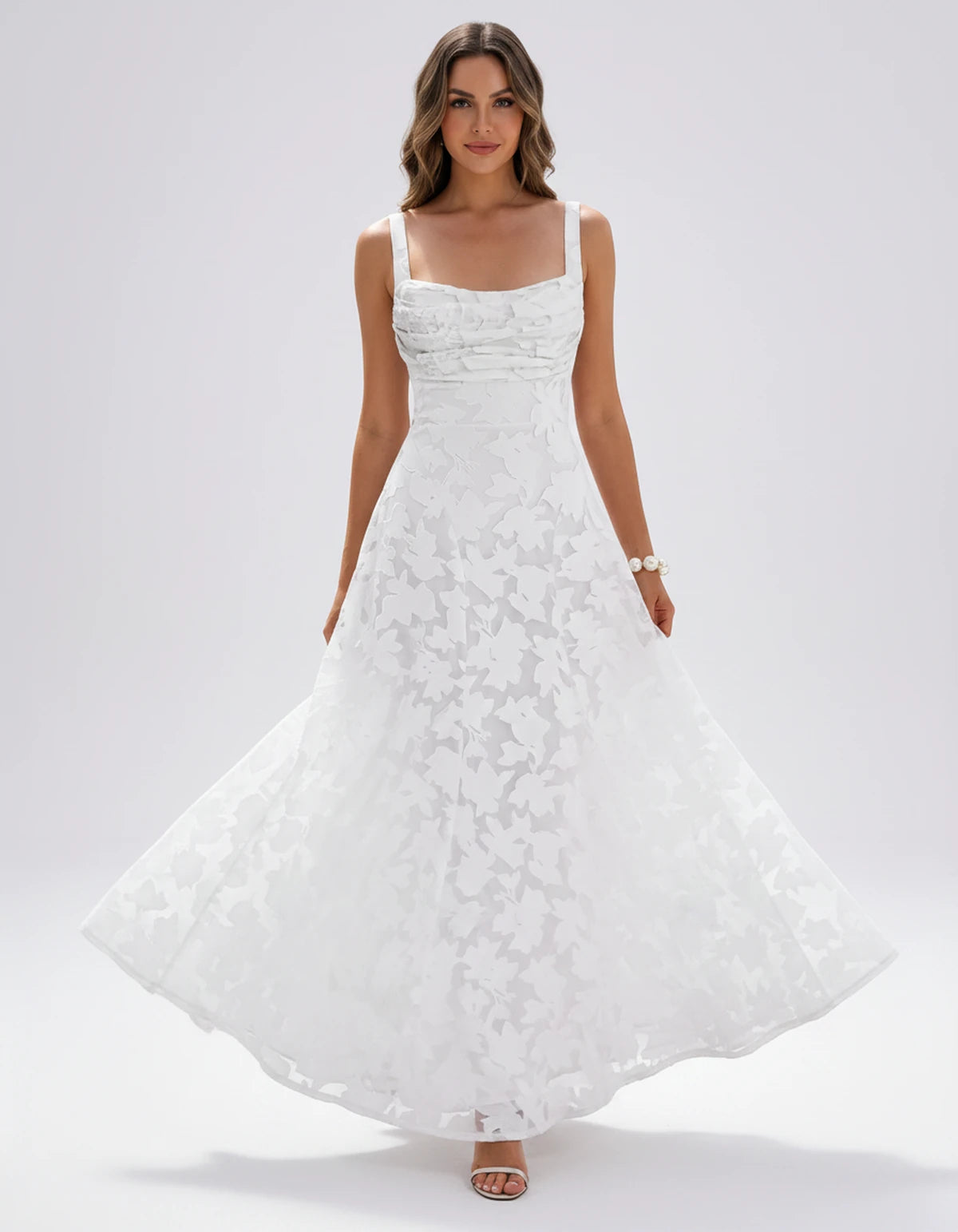 Zephyrine Maxi Dresses — White | SKU: RB-723142-white-2,RB-723142-white-4,RB-723142-white-6,RB-723142-white-8,RB-723142-white-10,RB-723142-white-12,RB-723142-white-14,RB-723142-white-16,RB-723142-white-16W,RB-723142-white-18W,RB-723142-white-20W,RB-723142-white-22W