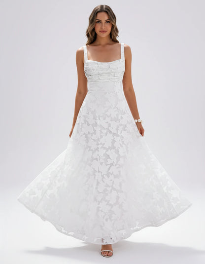 Zephyrine Maxi Dresses — White | SKU: RB-723142-white-2,RB-723142-white-4,RB-723142-white-6,RB-723142-white-8,RB-723142-white-10,RB-723142-white-12,RB-723142-white-14,RB-723142-white-16,RB-723142-white-16W,RB-723142-white-18W,RB-723142-white-20W,RB-723142-white-22W
