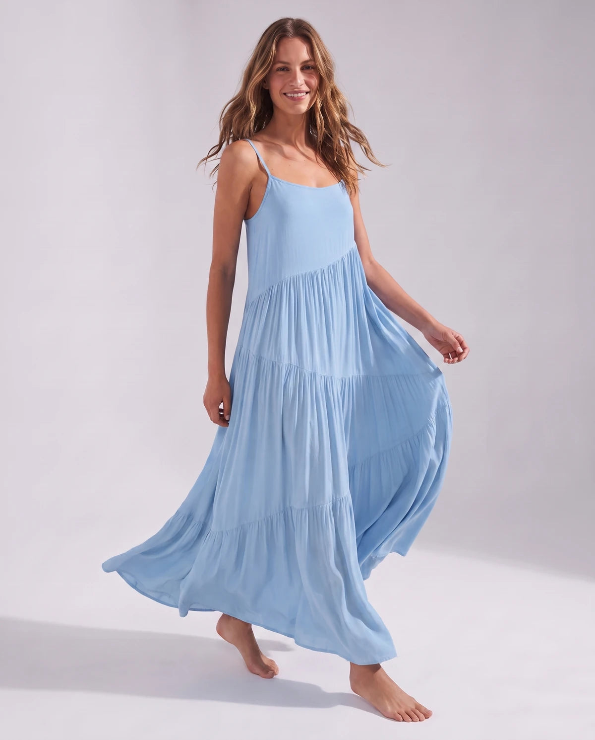 Zinnia Maxi Dresses — Blue | SKU: RB-5055a3-blue-XS,RB-5055a3-blue-S,RB-5055a3-blue-M,RB-5055a3-blue-L,RB-5055a3-blue-XL,RB-5055a3-blue-2XL