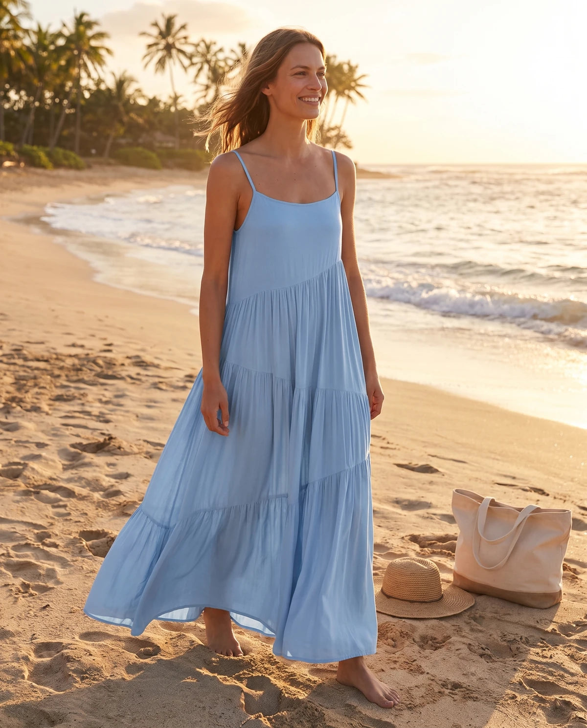 Zinnia Maxi Dresses — Blue | SKU: RB-5055a3-blue-XS,RB-5055a3-blue-S,RB-5055a3-blue-M,RB-5055a3-blue-L,RB-5055a3-blue-XL,RB-5055a3-blue-2XL
