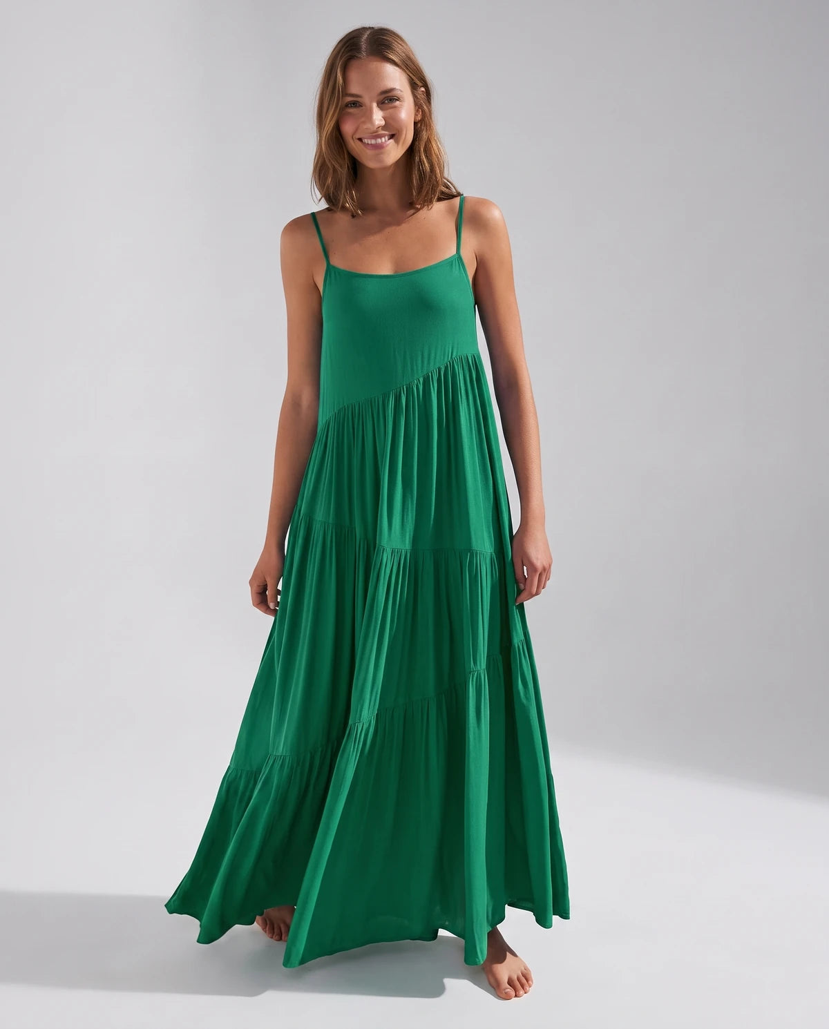 Zinnia Maxi Dresses — Green | SKU: RB-5055a3-green-XS,RB-5055a3-green-S,RB-5055a3-green-M,RB-5055a3-green-L,RB-5055a3-green-XL,RB-5055a3-green-2XL