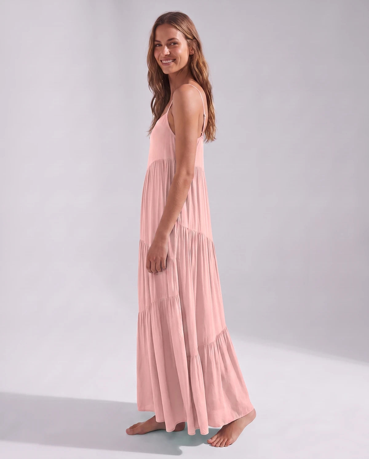 Zinnia Maxi Dresses — Pink | SKU: RB-5055a3-pink-XS,RB-5055a3-pink-S,RB-5055a3-pink-M,RB-5055a3-pink-L,RB-5055a3-pink-XL,RB-5055a3-pink-2XL