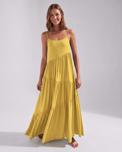 Zinnia Maxi Dresses — Yellow