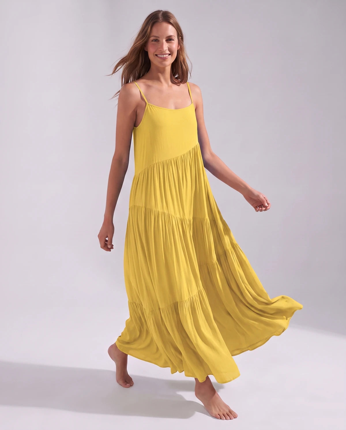 Zinnia Maxi Dresses — Yellow | SKU: RB-5055a3-yellow-XS,RB-5055a3-yellow-S,RB-5055a3-yellow-M,RB-5055a3-yellow-L,RB-5055a3-yellow-XL,RB-5055a3-yellow-2XL